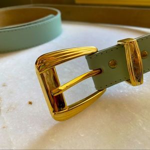 Vintage blue belt with gold buckle